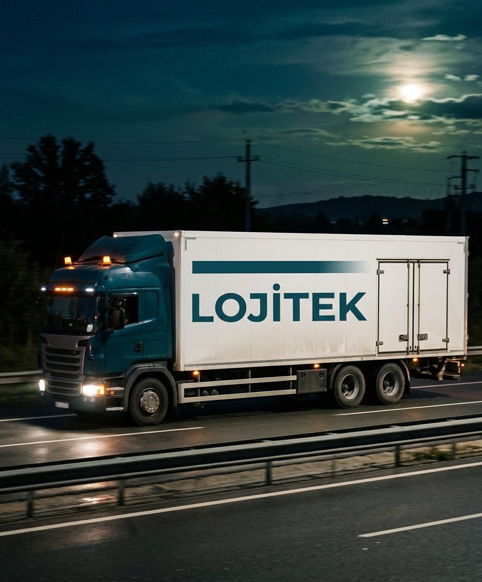 Gece otoyolunda seyreden Lojitek aracı